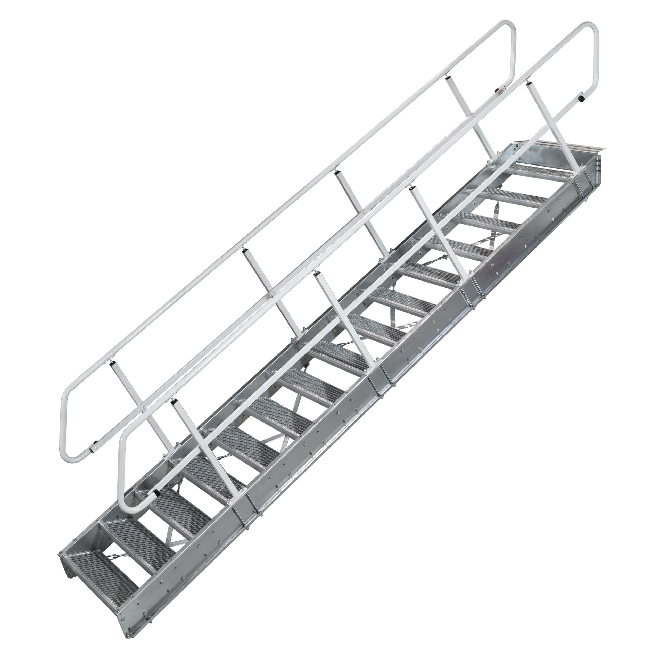 LBX 8000 Treppe, Komplette Baugruppe, inkl. Zubehör, RAL 7035 Lichtgrau & verzinkt